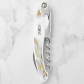 白い大理石と金ゴールド ソムリエナイフ (裏面)