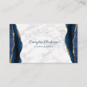 白い大理石と青い金ゴールド瑪瑙 名刺 (正面)