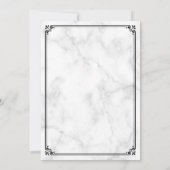 白い大理石と黒い縁どムスリム結婚ズ 招待状 (裏面)