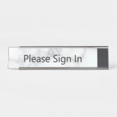 白い大理石にサインフェイクインしてください デスクネームプレート (正面)