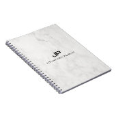 白い大理石のエレガントデザインテンプレート緩和曲線 ノートブック (右側)