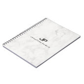 白い大理石のエレガントデザインテンプレート緩和曲線 ノートブック (左側)