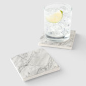 白い大理石のコースター ストーンコースター (横)