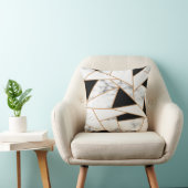 白い大理石のジオメトリック金ゴールド、黒の装飾用クッション クッション (椅子)