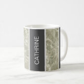 白い大理石のテクスチャと黒パステルカラーカスタム コーヒーマグカップ (正面右)