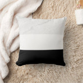 白い大理石のテクスチャ黒と白の背景 クッション (ブランケット)