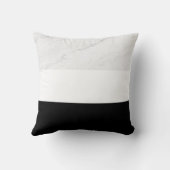 白い大理石のテクスチャ黒と白の背景 クッション (裏面)