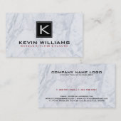 白い大理石のテクスチャ(赤と黒のアクセント) 名刺 (正面/裏面)