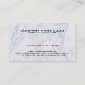 白い大理石のテクスチャ(赤と黒のアクセント) 名刺 (裏面)