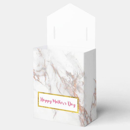 白い大理石のテクスチャHappy Mother's Day フェイバーボックス (オープン)