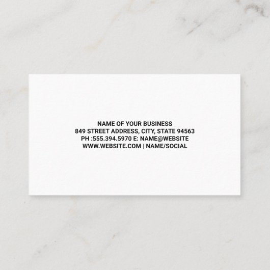 白い大理石のテクスモダンチャの背景 名刺 (裏面)