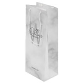 白い大理石のパーソナライズされたスクリプトグロムスマンの名前 ワインギフトバッグ (正面アングル)