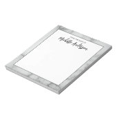 白い大理石のフェイク名前のデスクからエレガント ノートパッド (回転)