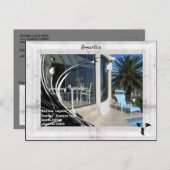 白い大理石のフォトフレーム ポストカード (正面/裏面)