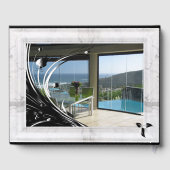 白い大理石のフォトフレーム(黒) ゲストブック (裏面)