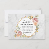 白い大理石のベージュと茶色のミニマル主義者 サンキューカード (正面)