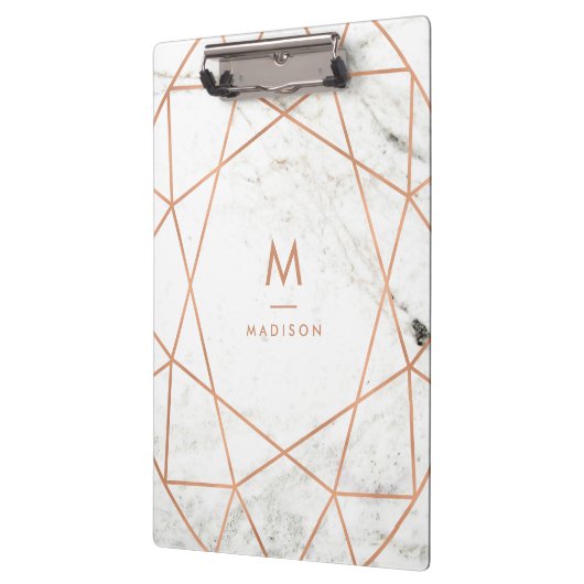 白い大理石のモダンな幾何学的 クリップボード (左)