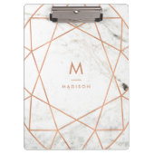 白い大理石のモダンな幾何学的 クリップボード (正面)