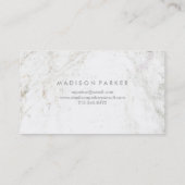 白い大理石のモダンな銀製の幾何学的 名刺 (裏面)