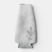 白い大理石のモダンスクリプパーソナライズされたト名 ボトルクーラー (正面)