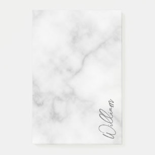 白い大理石のモダンスクリプパーソナライズされたト名 ポストイット