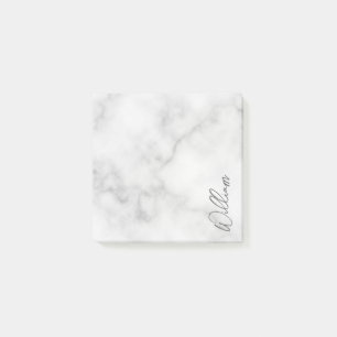 白い大理石のモダンスクリプパーソナライズされたト名 ポストイット