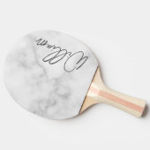 白い大理石のモダンスクリプパーソナライズされたト名 卓球ラケット (横)