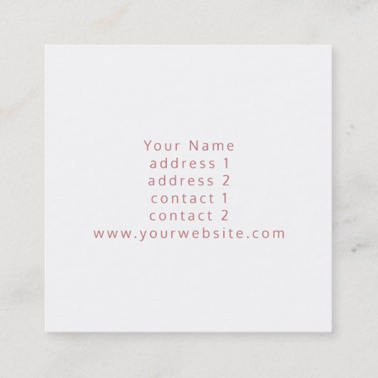 白い大理石のモノグラムバラ金ゴールド スクエア名刺 (裏面)