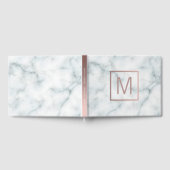 白い大理石のモノグラム ゲストブック (全面)