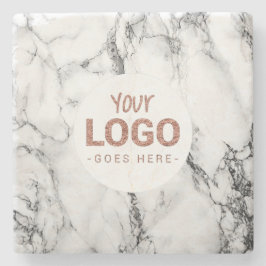 白い大理石のロゴ ストーンコースター