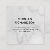 白い大理石の一見で幾何学的なモダンでフェイクな金ゴールド スクエア名刺 (裏面)
