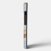 白い大理石の上品なゴールドラメモノグラム Case-Mate iPhoneケース (裏面 / 左)