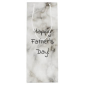 白い大理石の幸せな父の日 ワインギフトバッグ (裏面)