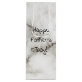 白い大理石の幸せな父の日 ワインギフトバッグ (正面)