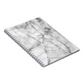 白い大理石の床のテクスチャと背面のパターン ノートブック (右側)