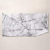 白い大理石の床のテクスチャと背面のパターン バスタオル (バスタオル)