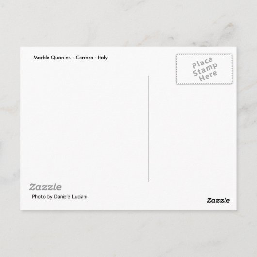 白い大理石の採石場， Carrara – イタリア ポストカード (裏面)