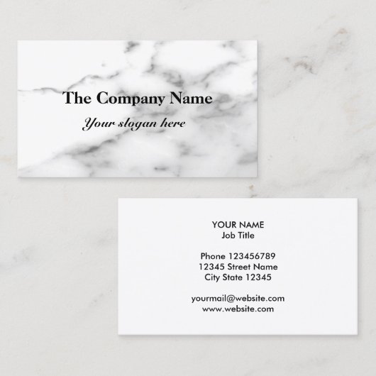 白い大理石の石造りの背景の名刺のデザイン 名刺 (正面/裏面)