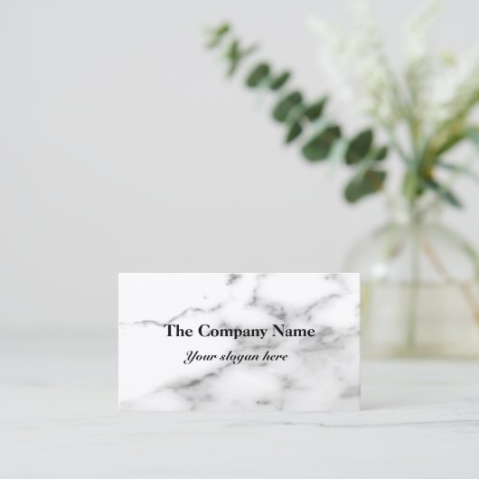 白い大理石の石造りの背景の名刺のデザイン 名刺 (スタンド正面)