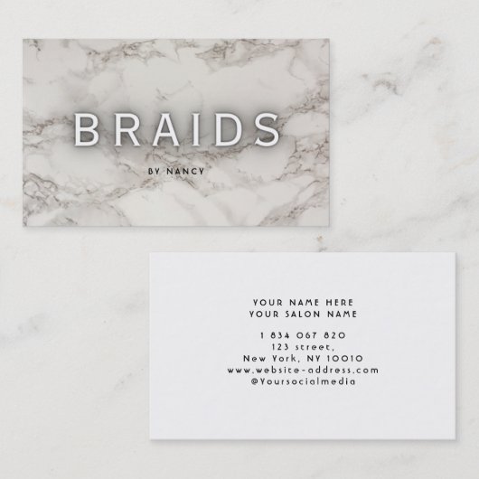 白い大理石の組み合わせ 名刺 (正面/裏面)