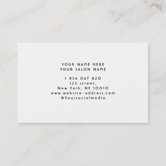 白い大理石の組み合わせ 名刺 (裏面)