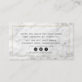 白い大理石スクリプトサンキュービジネスカード 名刺 (裏面)