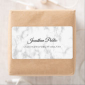 白い大理石スクリプトラグジュアリーエレガントシッピング ラベル (インサイチュ)