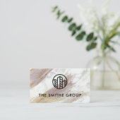 白い大理石テクスチャ |アイコ企業のン 名刺 (スタンド正面)