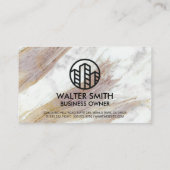 白い大理石テクスチャ |アイコ企業のン 名刺 (裏面)