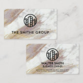 白い大理石テクスチャ |アイコ企業のン 名刺 (正面/裏面)