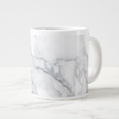 白い大理石テクスチャ ジャンボコーヒーマグカップ (正面右)
