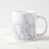 白い大理石テクスチャ ジャンボコーヒーマグカップ (右)