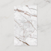 白い大理石テクスチャ |ブラシ金ゴールド 名刺 (裏面)