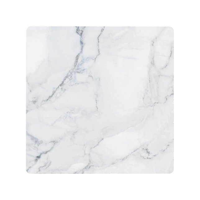 白い大理石テクスチャ メタルプリント (正面)